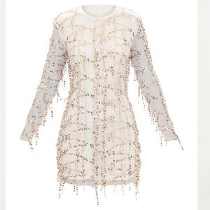 Pretty Little Thing gold sequin dress